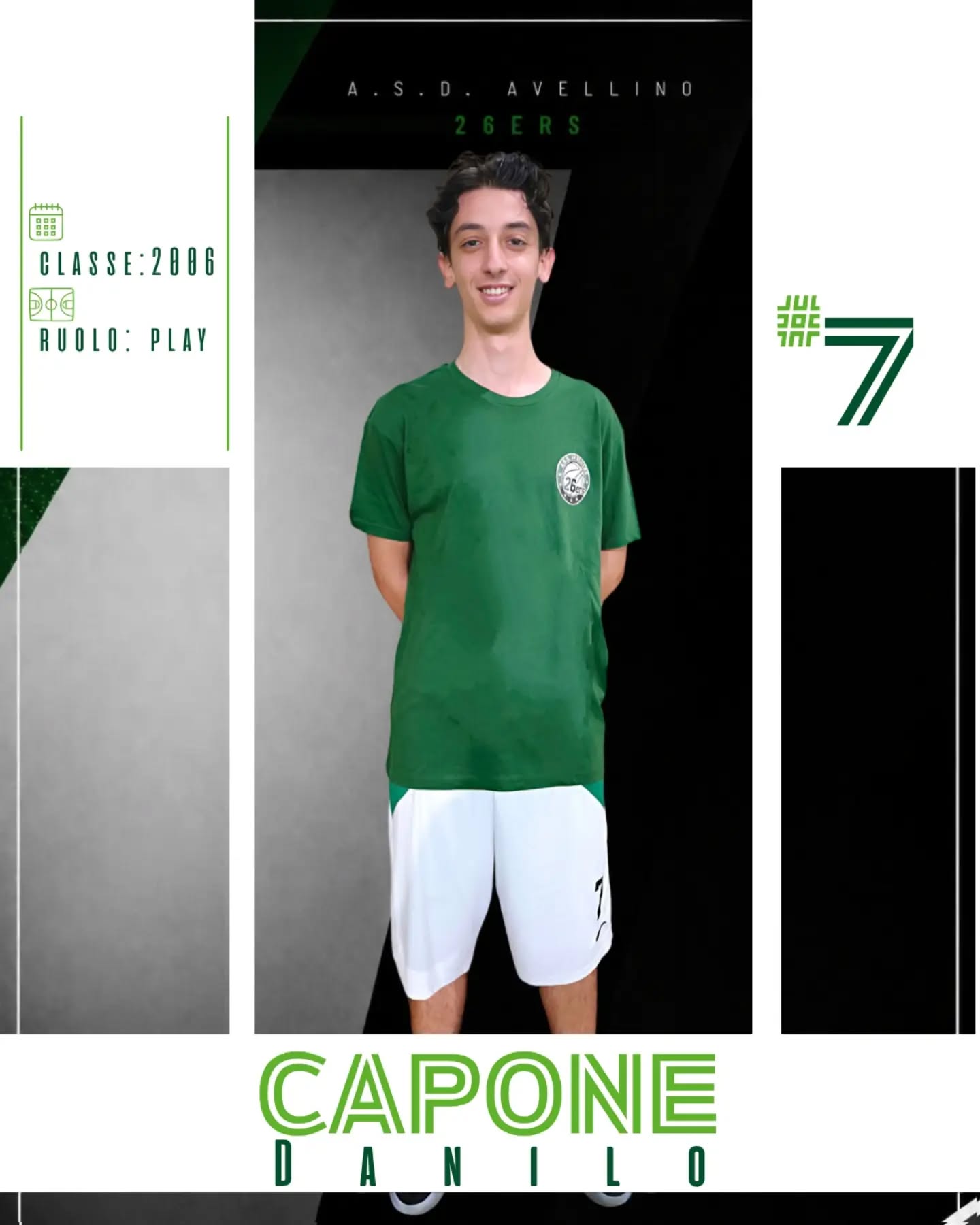 Danilo Capone nella grafica ufficiale del club