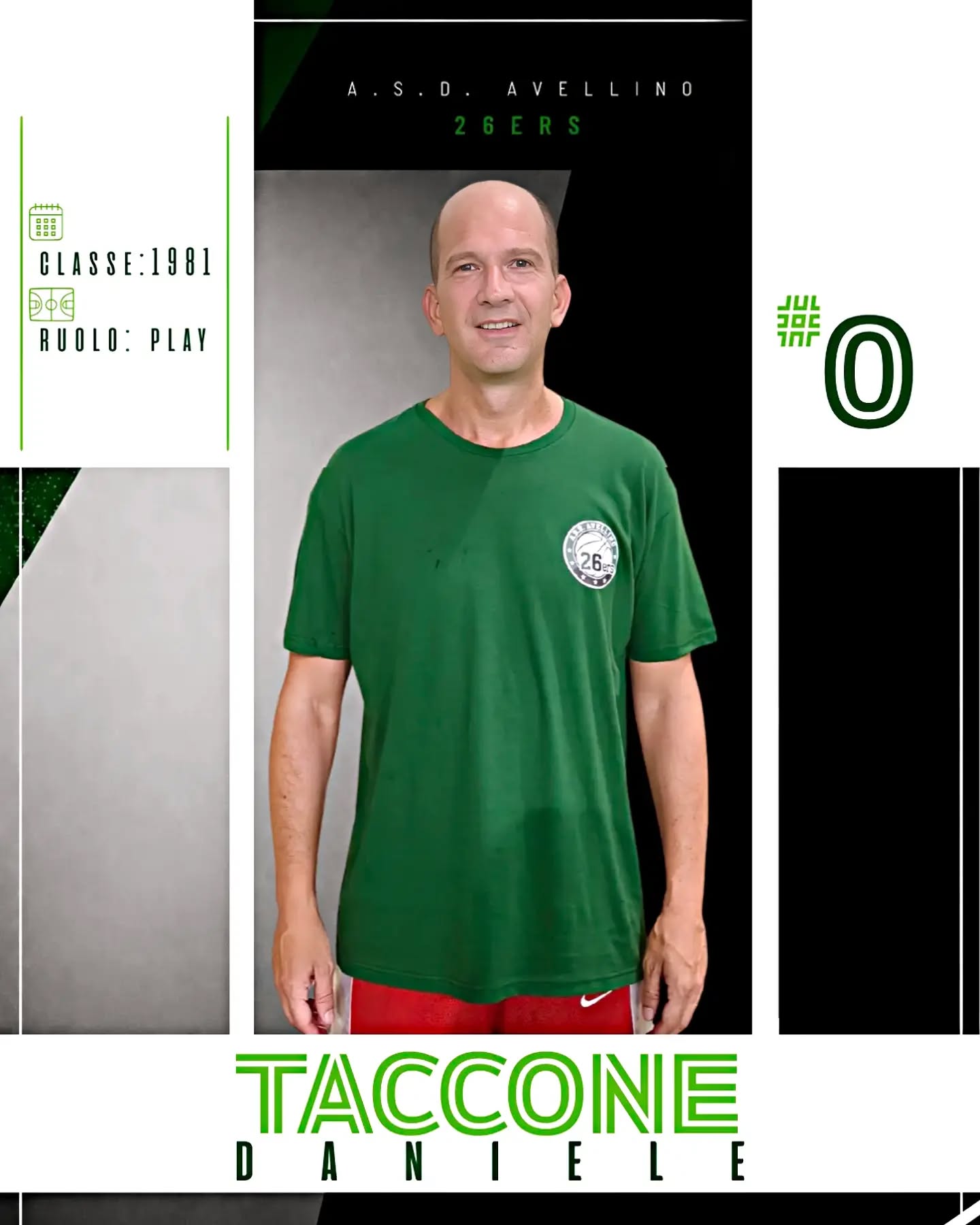 Daniele Taccone nella grafica ufficiale del club